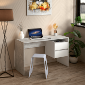 Birou DTD beton alb Tulio 125x51.6x75.4 cm 
