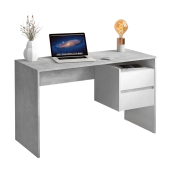 Birou DTD beton alb Tulio 125x51.6x75.4 cm 