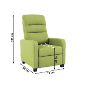 Fotoliu tapiterie textil verde Turner 72x89x106 cm