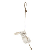 Figurina Iepuras textil alb maro 8x9x16/50 cm