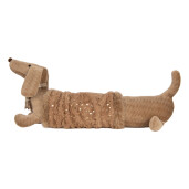 Figurina Catelus textil maro auriu 58x20x21 cm
