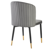 Scaun dining catifea gri metal negru Udaja 49x47x87 cm