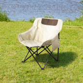 Scaun camping bej negru Urao 16x16x65 cm