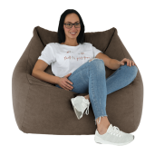 Fotoliu tip puf textil maro Urason 80x80x80 cm