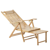 Scaun de gradina,lemn natural, bambus, Ursel 57,5x75/158x66/101 cm