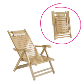 Scaun de gradina,lemn natural, bambus, Ursel 57,5x75/158x66/101 cm