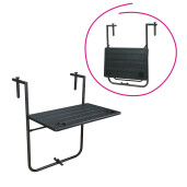 Masuta de balcon pliabila, neagra, Uzor 60x61x83,5 cm 