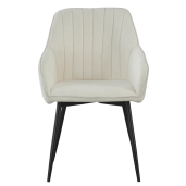 Fotoliu de design textil crem boucle metal negru Vajro 57,5x61,5x85 cm