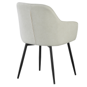 Fotoliu de design textil crem boucle metal negru Vajro 57,5x61,5x85 cm