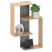 Polita suspendata stejar artisan antracit Valpa 65x22x100 cm