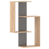 Polita suspendata stejar artisan antracit Valpa 65x22x100 cm