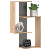Polita suspendata stejar artisan antracit Valpa 65x22x100 cm