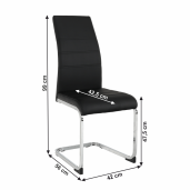 Scaun dining negru crom Vatena 42x56x99 cm 