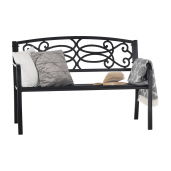 Banca de gradina, otel negru Venda 127x60x85 cm 