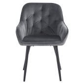 Fotoliu de design catifea gri metal negru Verio 58.5x62x81 cm