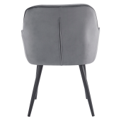 Fotoliu de design catifea gri metal negru Verio 58.5x62x81 cm