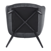 Fotoliu de design catifea gri metal negru Verio 58.5x62x81 cm