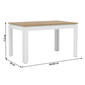 Masa extensibila DTD alb stejar wotan Vilgo 184x86x77.8 cm