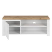 Comoda TV DTD alb lucios stejar wotan Vilgo 156x41.5x61 cm