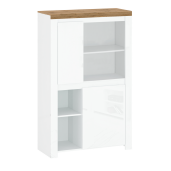 Comoda alb lucios stejar wotan Vilgo 98x41.5x156.5 cm