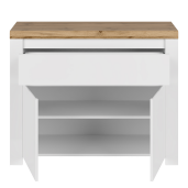 Comoda alb lucios stejar wotan Vilgo 106x41.5x84.5 cm 