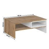 Masuta DTD alb stejar wotan VILGO 90x60x35,5 cm 
