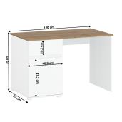 Birou DTD alb lucios stejar wotan Vilgo 120x67x76 cm