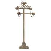 Suport hartie igienica pardoseala fier bej maro 23x15x59 cm