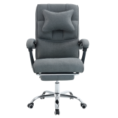 Scaun birou cu suport extensibil pentru picioare, gri crom Waldor 64x82-116x102-113 cm