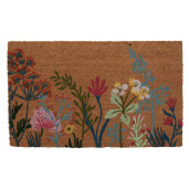 Covoras intrare casa fibre cocos multicolor Flowers 75x45x1 cm
