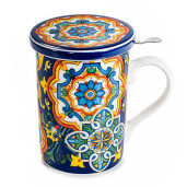 Cana portelan cu infuzor ceai in cutie cadou Majolica Ø 8 x 10,5 H, 350 ml