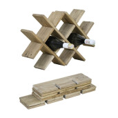 Suport 8 sticle vin lemn maro 52 x 10 x 32 cm