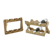 Suport 6 sticle vin lemn maro 49 x 23 x 25 cm