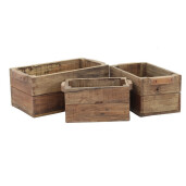 Set 3 cutii depozitare lemn maro  37 x 19 x 8 cm,  41 x 22 x 9 cm,  45 x 25 x 10 cm