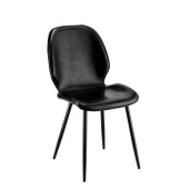 Set 4 scaune fier piele ecologica neagra Fair 46 x 55 x 89 cm