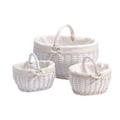 Set 3 cosuri depozitare lem salcie textil 25,5 x 20 x 22 cm, 46 x 33 x 34 cm