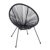 Scaun fier textil negru 68 x 61,5 x 81,5 cm