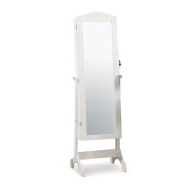 Oglinda podea cu suport bijutrii mdf alb 49 x 40 x 148 cm