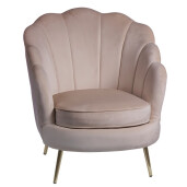 Fotoliu velur crem 75 x 71 x 84 cm