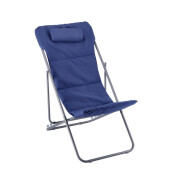 Scaun terasa, gradina pliabil fier gri textil albastru 85 x 56 x 90 cm