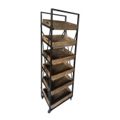 Raft pardoseala lemn maro fier negru 63 x 41 x 178 cm