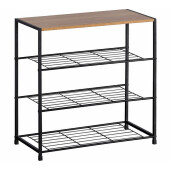 Pantofar fier negru mdf maro 60 x 30 x 63 cm