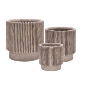 Set 3 ghivece flori ciment bej 20 x 20 cm, 25 x 25 cm, 30,5 x 30,5 cm