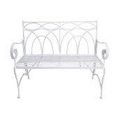 Banca gradina, terasa fier alb 113 x 55 x 96 cm