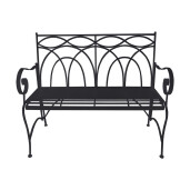 Banca gradina, terasa fier negru 113 x 55 x 96 cm