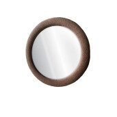 Oglinda perete rama textil buclat maro 100 cm