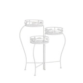 Suport ghivece flori, pliabil, fier alb 55 x 48 x 65 cm