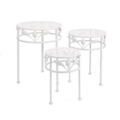 Set 3 masute fier alb 20 x 28, 25 x 33, 30 x 38 cm