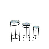 Set 3 suporturi ghivece flori ceramica fier 20 x 48,  25 x 57, 30 x 66 cm