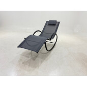 Sezlong, balansoar gradina fier textilena gri 155 x 65 x 85 cm